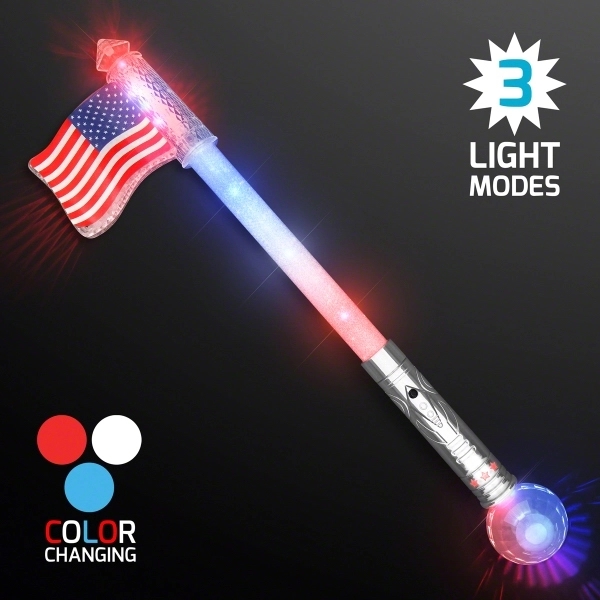 Blank or imprinted. Flashing American Flag LED Jumbo Wand with 3... from ASI 34194 ALightPromos / Alight Promotional Products