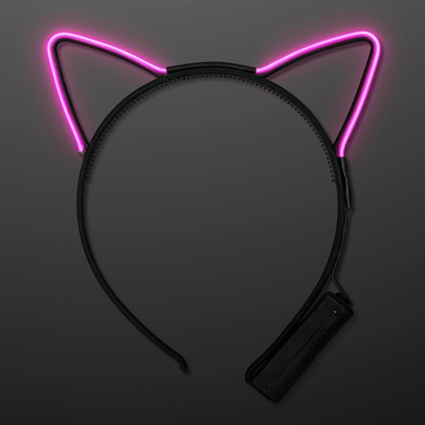 Blinking LED EL Wire Cat Ears Headband, One Size Fits All.... from ASI 34194 ALightPromos / Alight Promotional Products