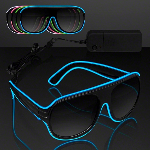 Blank or imprinted. Assorted "Neon Nights" Aviator EL Shades... from ASI 34194 ALightPromos / Alight Promotional Products