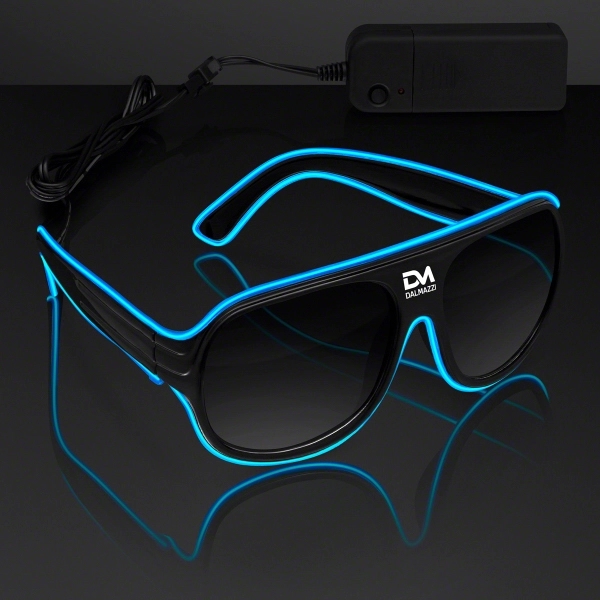 Blank or imprinted. Awesome "Neon Nights" Aviator EL Shades... from ASI 34194 ALightPromos / Alight Promotional Products