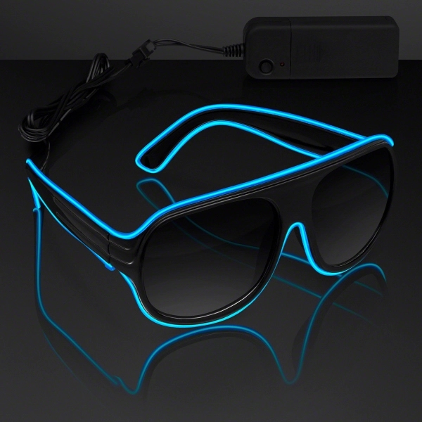 Blank or imprinted. Assorted "Neon Nights" Aviator EL Shades... from ASI 34194 ALightPromos / Alight Promotional Products