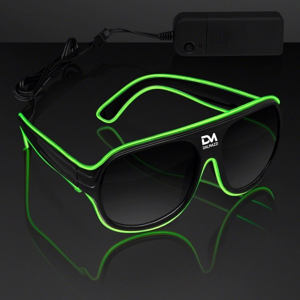 Blank or imprinted. Assorted "Neon Nights" Aviator EL Shades... from ASI 34194 ALightPromos / Alight Promotional Products