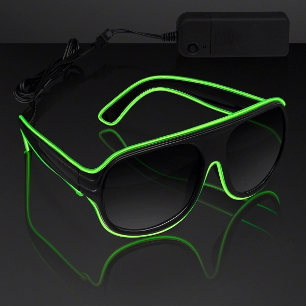 Blank or imprinted. Awesome "Neon Nights" Aviator EL Shades... from ASI 34194 ALightPromos / Alight Promotional Products