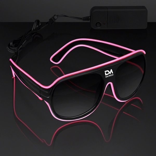 Blank or imprinted. Assorted "Neon Nights" Aviator EL Shades... from ASI 34194 ALightPromos / Alight Promotional Products