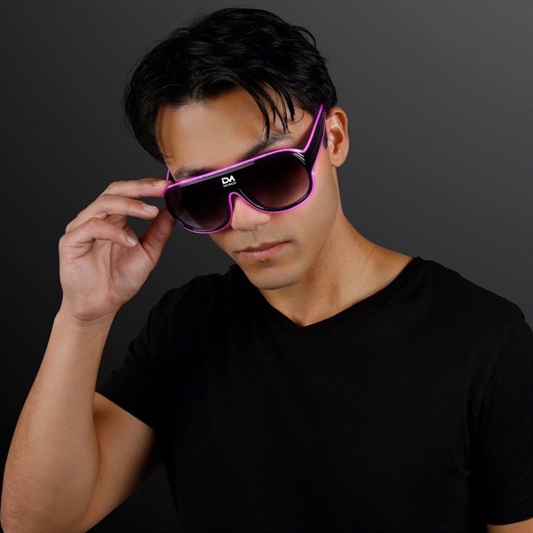 Blank or imprinted. Awesome "Neon Nights" Aviator EL Shades... from ASI 34194 ALightPromos / Alight Promotional Products