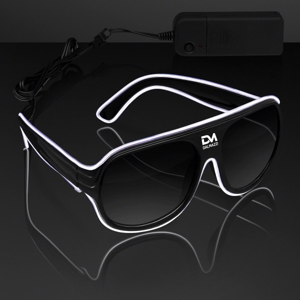 Blank or imprinted. Assorted "Neon Nights" Aviator EL Shades... from ASI 34194 ALightPromos / Alight Promotional Products