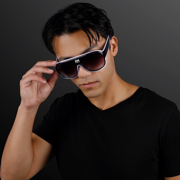 Blank or imprinted. Awesome "Neon Nights" Aviator EL Shades... from ASI 34194 ALightPromos / Alight Promotional Products