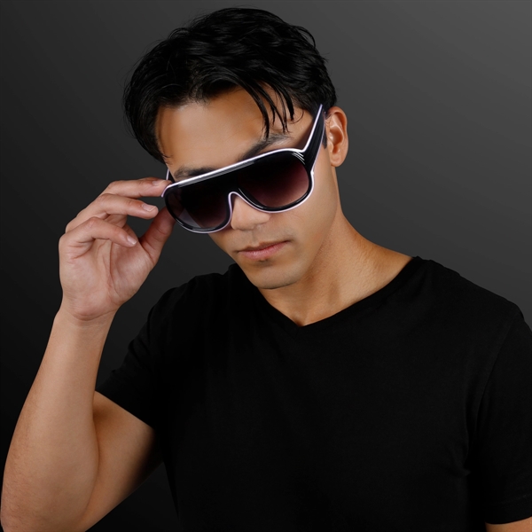 Blank or imprinted. Awesome "Neon Nights" Aviator EL Shades... from ASI 34194 ALightPromos / Alight Promotional Products