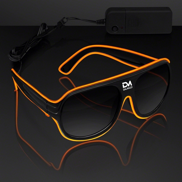 Blank or imprinted. Awesome "Neon Nights" Aviator EL Shades... from ASI 34194 ALightPromos / Alight Promotional Products
