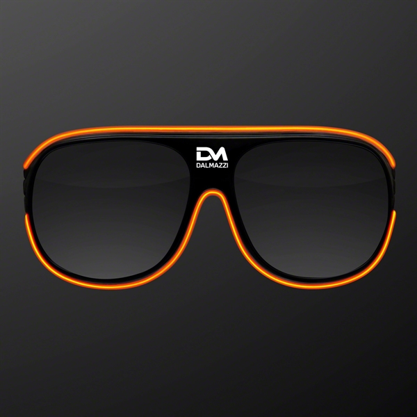 Blank or imprinted. Awesome "Neon Nights" Aviator EL Shades... from ASI 34194 ALightPromos / Alight Promotional Products