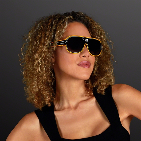 Blank or imprinted. Awesome "Neon Nights" Aviator EL Shades... from ASI 34194 ALightPromos / Alight Promotional Products