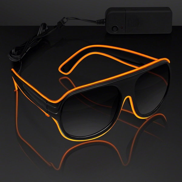 Blank or imprinted. Awesome "Neon Nights" Aviator EL Shades... from ASI 34194 ALightPromos / Alight Promotional Products