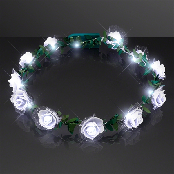 Rose Light Up Flower Headband, One Size Fits All. Steady Light... from ASI 34194 ALightPromos / Alight Promotional Products
