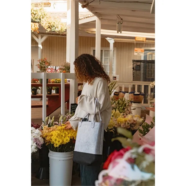 Felt color-block tote bag made from 100% recycled PET bottles.... from ASI 56070 Gemline / Gemline®
