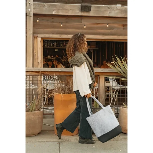 Felt color-block tote bag made from 100% recycled PET bottles.... from ASI 56070 Gemline / Gemline®