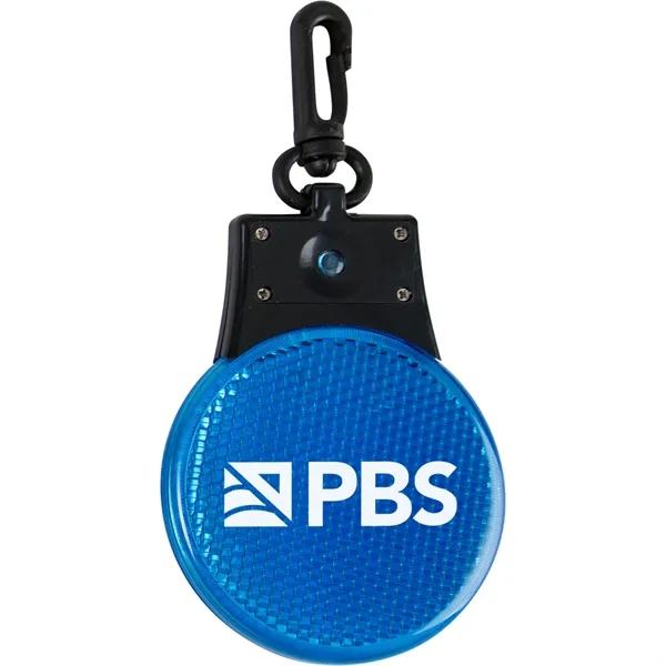 Reflector/flasher with a red LED light, swivel carabiner, and multiple flashing... from ASI 54100 Fields Manufacturing Inc / TargetLine®