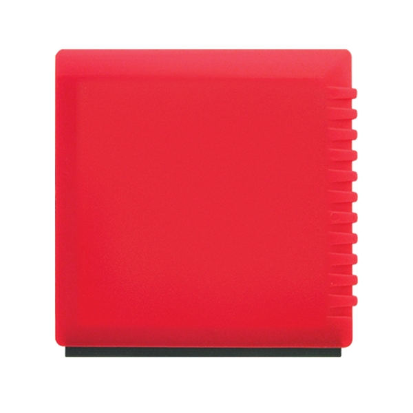 Square ice scrapper with rubber squeege, beveled edge, and serrated edge.... from ASI 93520 Ventura Inc