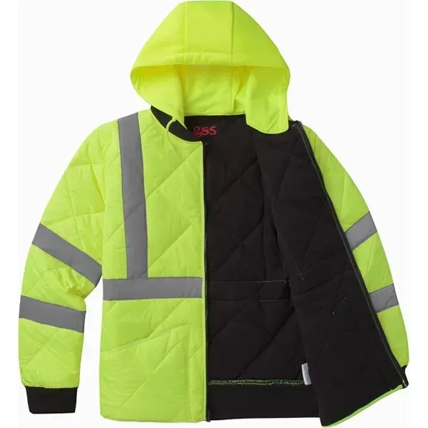 Class 3 diamond quilted jacket with removable hood.... from ASI 58492 GSS Safety LLC