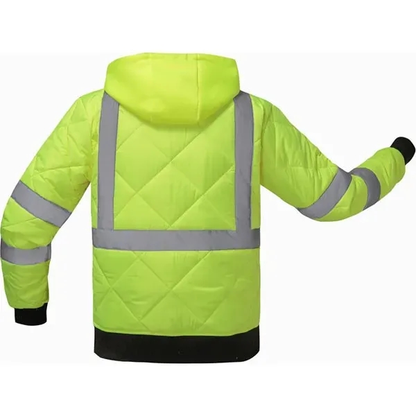 Class 3 diamond quilted jacket with removable hood.... from ASI 58492 GSS Safety LLC