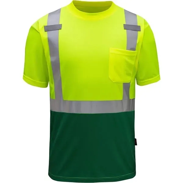 Class 2 multi color short sleeve safety t-shirt - lime with... from ASI 58492 GSS Safety LLC