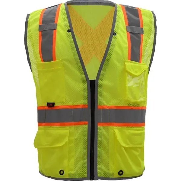 HYPE-LITE Class 2 safety vest w/reflective piping-X back.... from ASI 58492 GSS Safety LLC