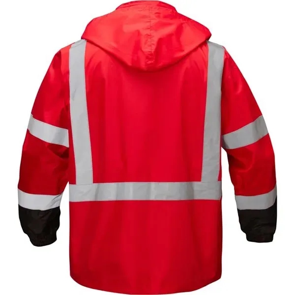 Non-ANSI multi color premium hooded rain coat w/black bottom.... from ASI 58492 GSS Safety LLC