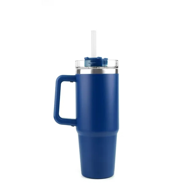 30 oz. Stainless Steel Dbl Wall Mug w/handle, screw-on lid w/straw,... from ASI 79933 Prorose Inc / An Arch Promo Group Division