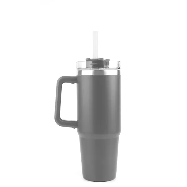 30 oz. Stainless Steel Dbl Wall Mug w/handle, screw-on lid w/straw,... from ASI 79933 Prorose Inc / An Arch Promo Group Division
