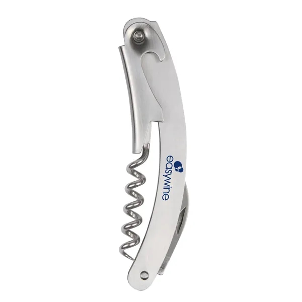 Stainless Steel Corkscrew/Wine Opener, pull-out foil cutter blade, one color imprint... from ASI 79933 Prorose Inc / ProRose An Arch Promo Group Division