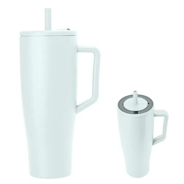 40 oz. insulated stainless steel tumbler with lid, straw and handle.... from ASI 61125 Hit Promotional Products / Hit®