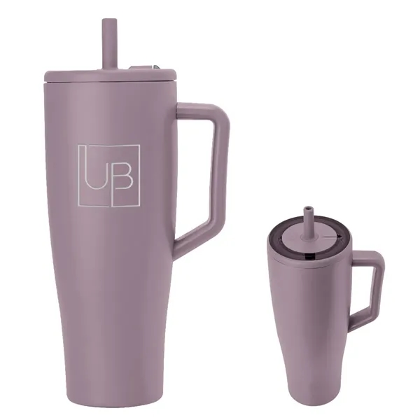 40 oz. insulated stainless steel tumbler with lid, straw and handle.... from ASI 61125 Hit Promotional Products / Hit®