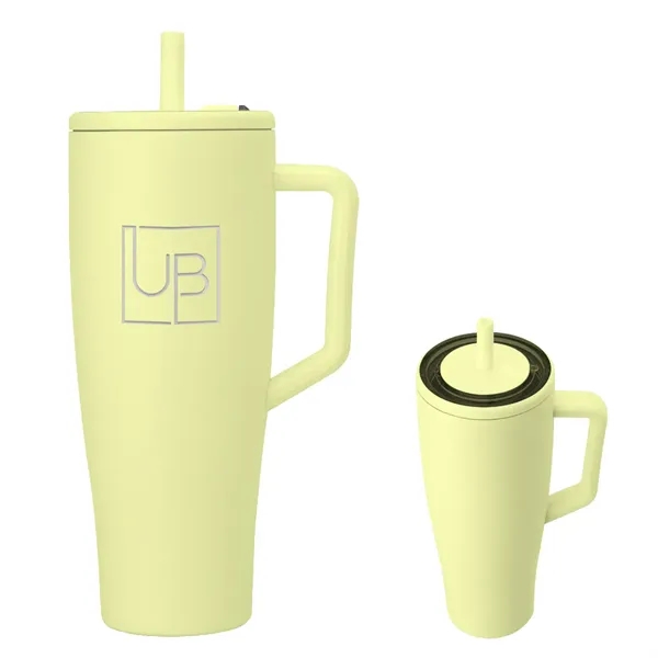 40 oz. insulated stainless steel tumbler with lid, straw and handle.... from ASI 61125 Hit Promotional Products / Hit®