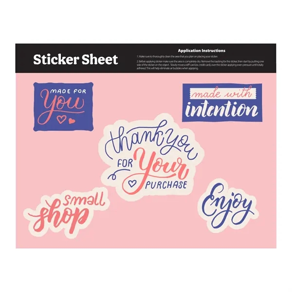 Ultra Removable Sticker Sheet 5.5" x 7" Custom Shapes... from ASI 61125 Hit Promotional Products / Hit®