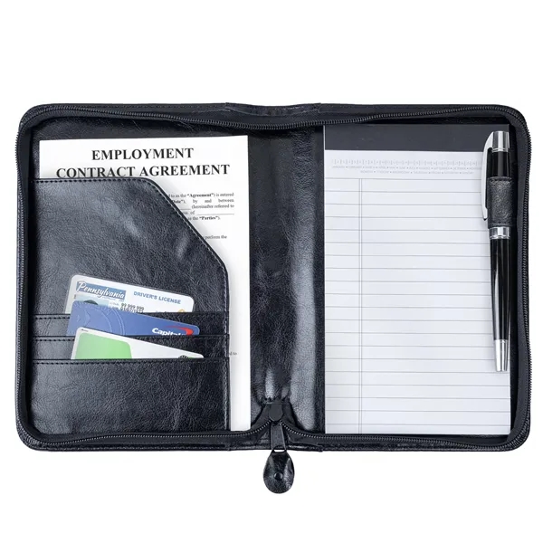 Junior zipper portfolio made of simulated leather with inside organizer.... from ASI 46755 Cosmo Promos