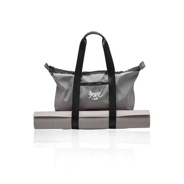 190T fabric tote bag with polyester carry handles, black leather bottom,... from ASI 39552 BEL Promo