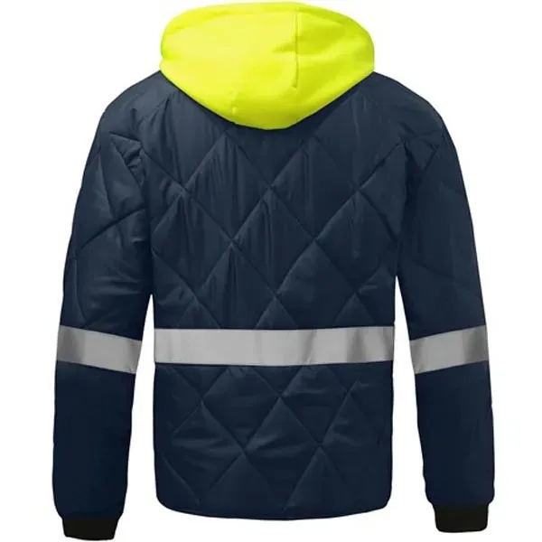 Enhanced visibility diamond quilted jacket with removable hood.... from ASI 58492 GSS Safety LLC