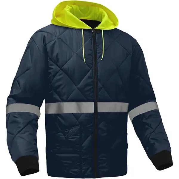 Enhanced visibility diamond quilted jacket with removable hood.... from ASI 58492 GSS Safety LLC