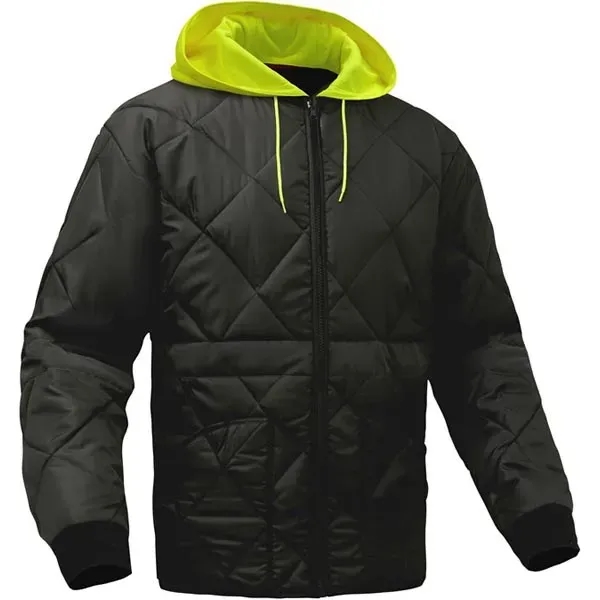 Enhanced visibility diamond quilted jacket with removable hood.... from ASI 58492 GSS Safety LLC