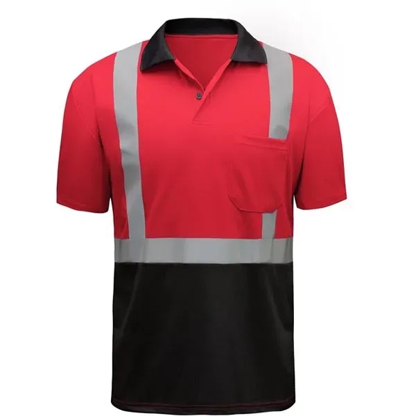 Non-ANSI multi color short sleeve safety polo with black bottom.... from ASI 58492 GSS Safety LLC
