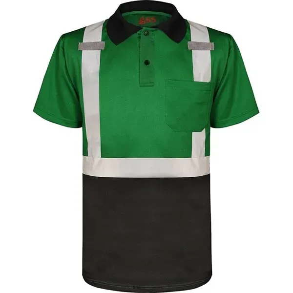 Non-ANSI multi color short sleeve safety polo with black bottom.... from ASI 58492 GSS Safety LLC