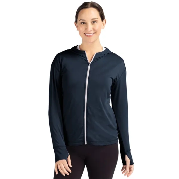 Women's sweatshirt with a full-zip, hood, four-way stretch, UPF 50+ protection,... from ASI 47965 Cutter & Buck