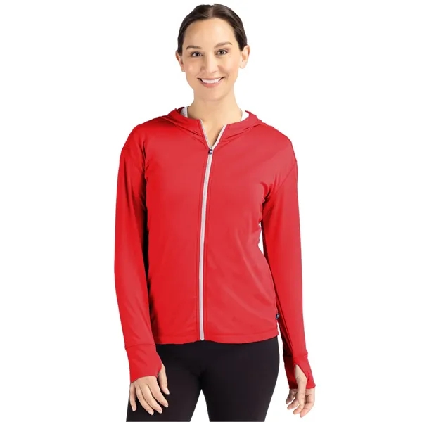 Women's sweatshirt with a full-zip, hood, four-way stretch, UPF 50+ protection,... from ASI 47965 Cutter & Buck