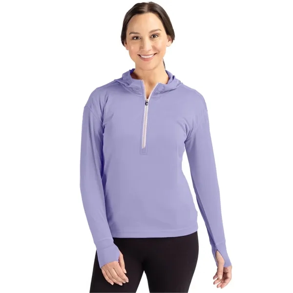 Women's sweatshirt with a half-zip, hood, moisture-wicking performance, UPF 50+ protection,... from ASI 47965 Cutter & Buck