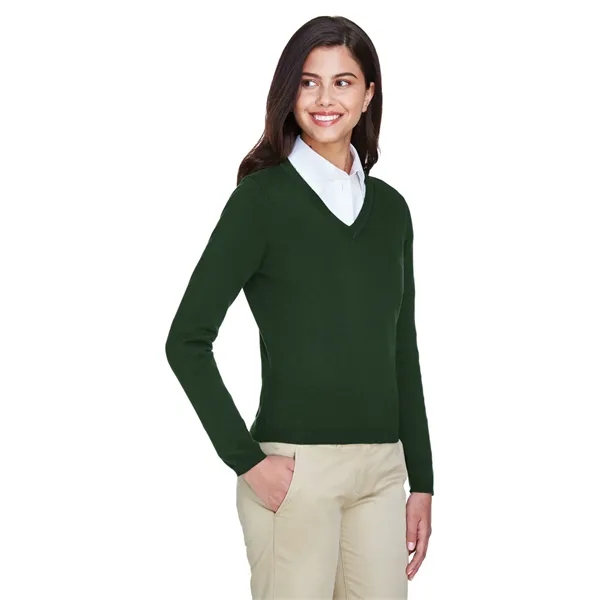 Devon & Jones ladies' V-neck sweater made from 100% airspun cotton.... from ASI 34063 alphabroder
