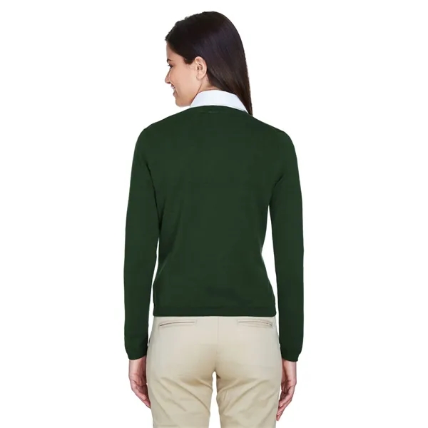 Devon & Jones ladies' V-neck sweater made from 100% airspun cotton.... from ASI 34063 alphabroder