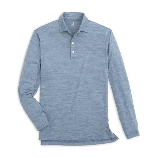 Johnnie-O Men's  heather long sleeve jersey polo with self-fabric tailored... from ASI 38120 Ball Pro / Diversified Quality Kitchenware / Branded Apparel Designs