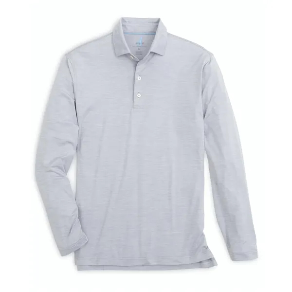 Johnnie-O Men's  heather long sleeve jersey polo with self-fabric tailored... from ASI 38120 Ball Pro / Diversified Quality Kitchenware / Branded Apparel Designs