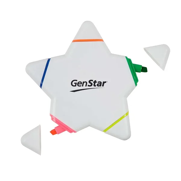 Star-shaped highlighter with 5 neon colors of ink.... from ASI 63549 Jornik Manufacturing Corp