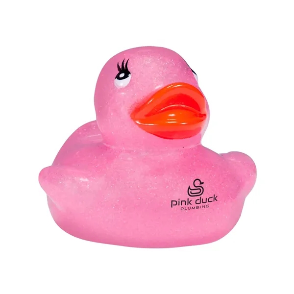 2" rubber duck in assorted pastel glitter colors.... from ASI 63549 Jornik Manufacturing Corp