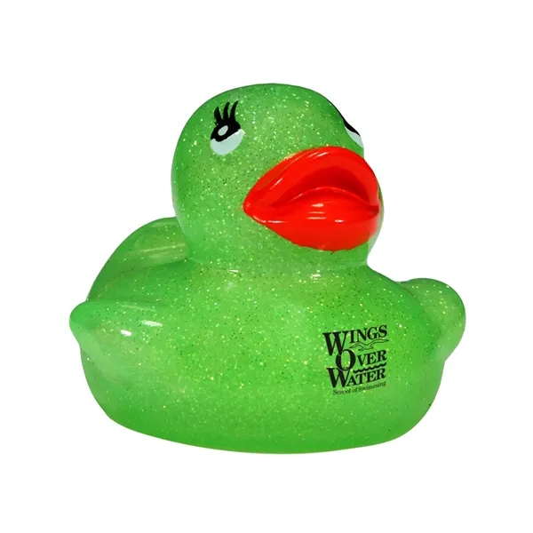 2" rubber duck in assorted pastel glitter colors.... from ASI 63549 Jornik Manufacturing Corp